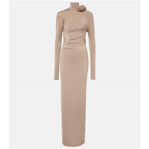 Magda Butrym abito lungo con applicazioni floreali