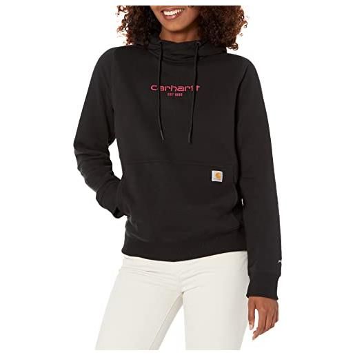 Carhartt felpa con cappuccio da donna force relaxed fit leggera, nero, large