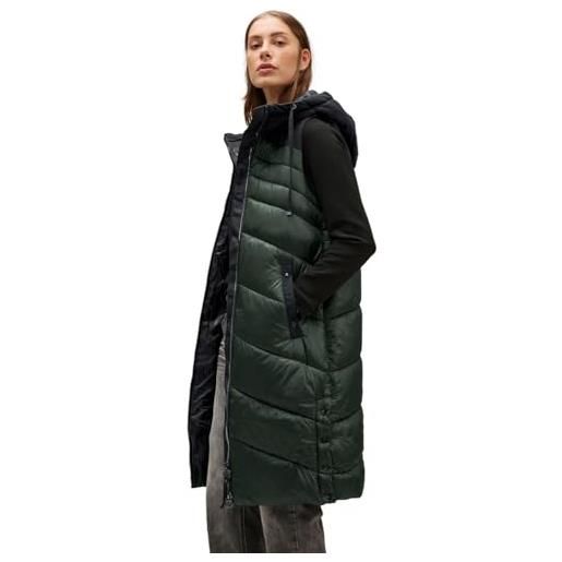 Street One a220195 gilet trapuntato lungo, dark verdant green, 44 donna