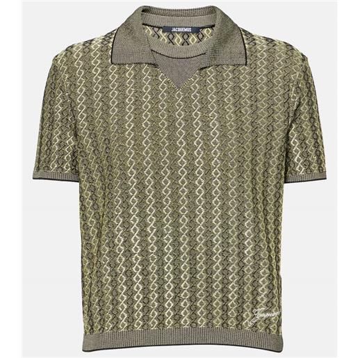 Jacquemus polo marino in jacquard