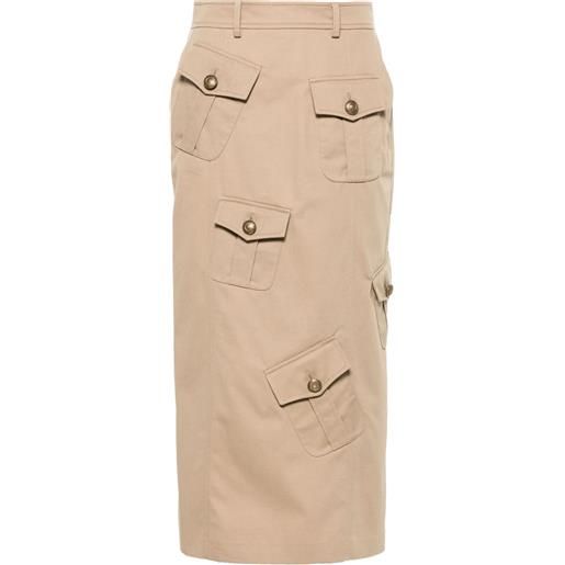 Moschino gonna midi cargo - marrone