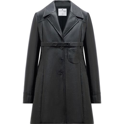 Courrèges cappotto sartoriale heritage con cintura - nero