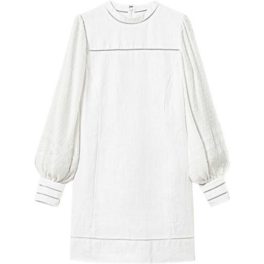 TWINSET abito corto con dettaglio traforato - bianco