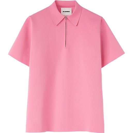 Jil Sander polo con zip - rosa