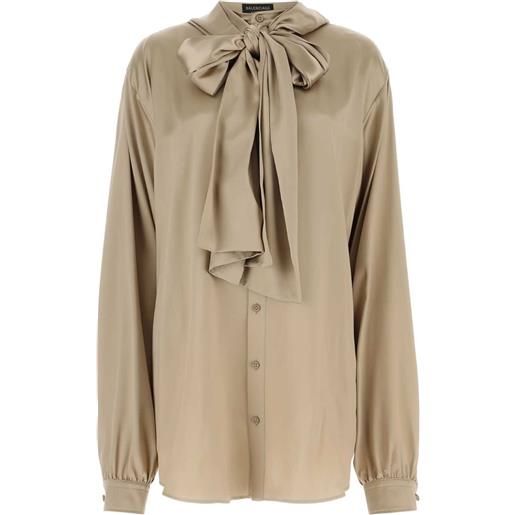 Balenciaga camicia con cappuccio - toni neutri