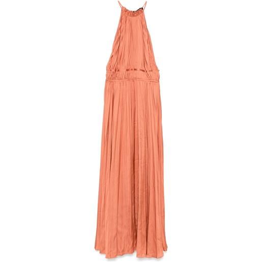 Maje abito midi plissettato - arancione