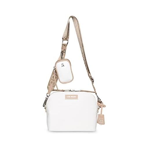 Steve Madden crossbody bag, borsa a tracolla farren nylon dome donna, bianco tan, taglia unica