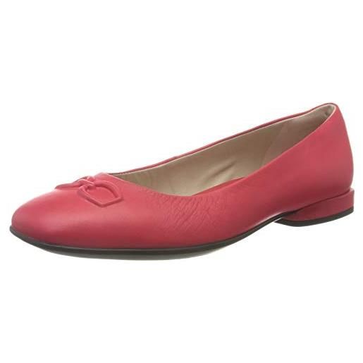 ECCO anine squared, ballerine donna, rosso ibisco, 40 eu