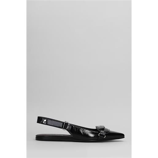 Courreges ballerine in pelle nera