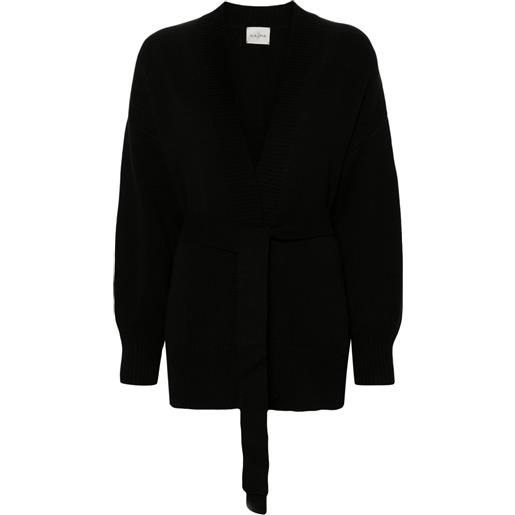 Le Kasha cardigan con cintura - nero