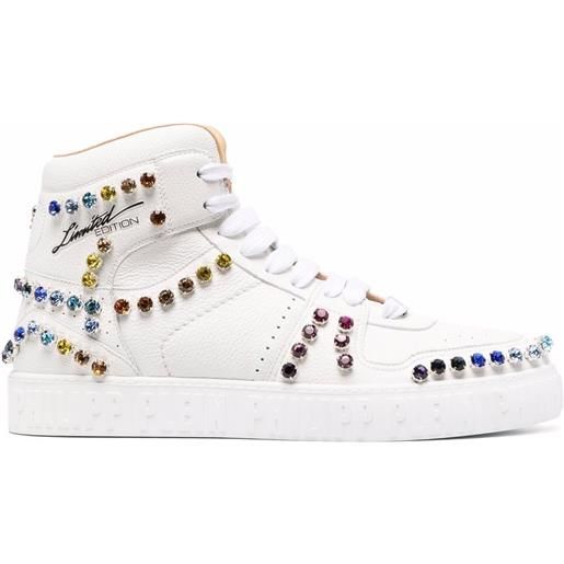 Philipp Plein sneakers alte con decorazione - bianco