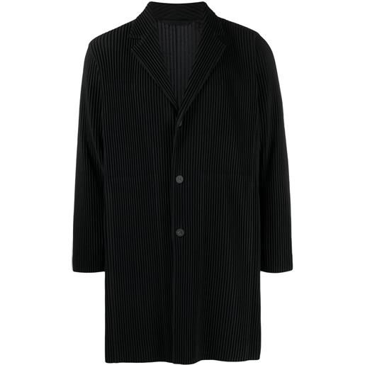 Issey Miyake cappotto lungo plissettato - nero