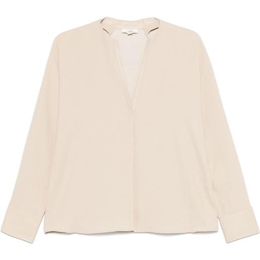 Vince blusa con finiture in pelle sintetica - toni neutri