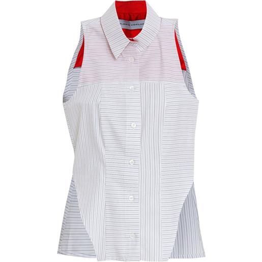 Gloria Coelho camicia regata aderente - bianco