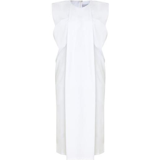 Gloria Coelho abito midi con arricciatura - bianco