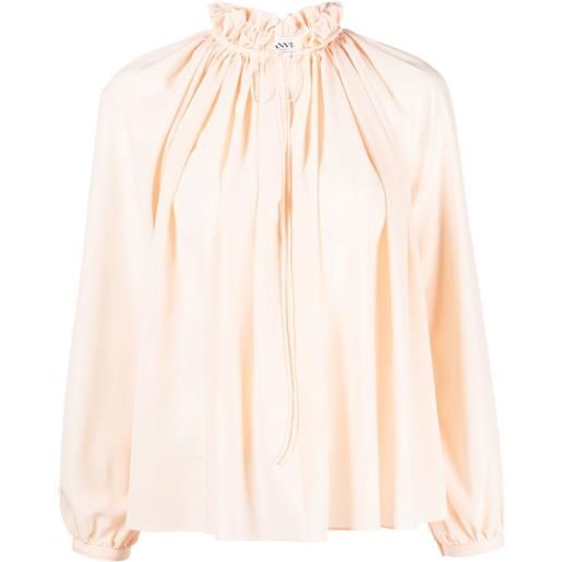 Lanvin blusa con collo plissettato - arancione