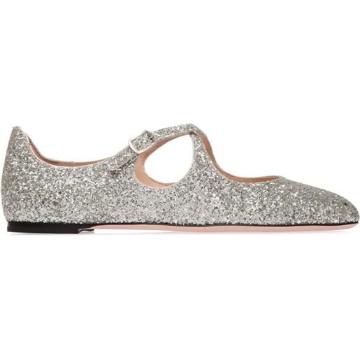 Bally ballerine con glitter - argento