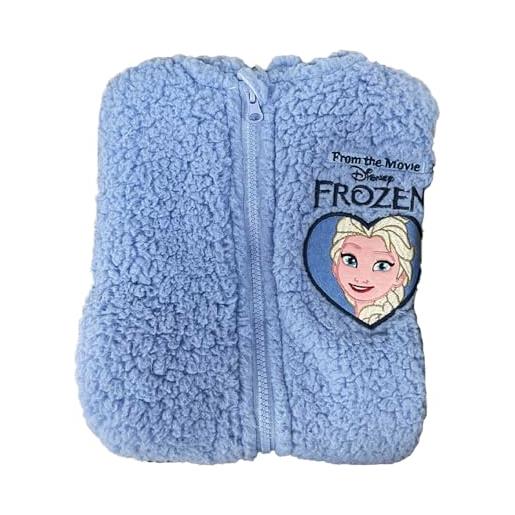Disney sherpa con cappuccio bambina frozen elsa felpa full zip e tasche (dy55l0722) (it, età, 3 anni, regular, lilla)