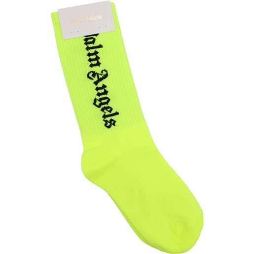 PALM ANGELS KIDS pa high socks yellow fluo black