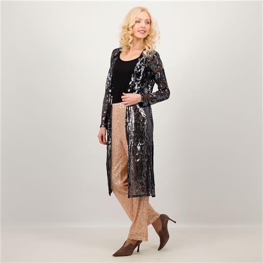 Parker & Rowe spolverino in tulle con decorazioni in paillettes