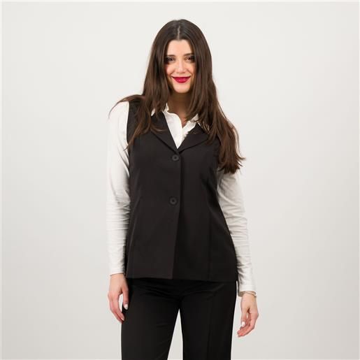 Officina della Moda gilet in tessuto bi-stretch con tasche