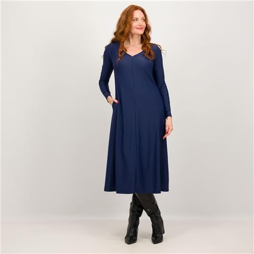 Caterina Lancini abito longuette in jersey tecnico con scollo a v