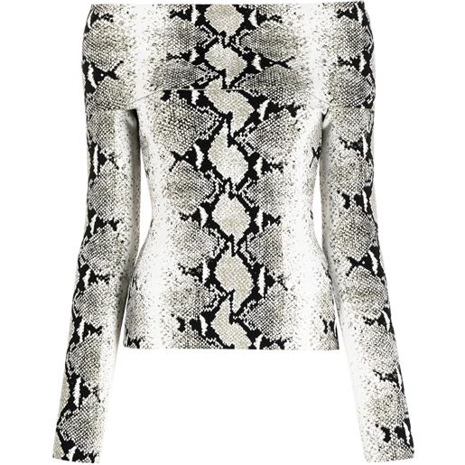 KHAITE top con stampa pelle di serpente - bianco