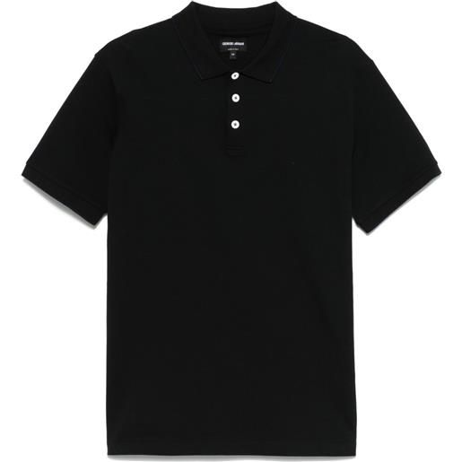 Giorgio Armani polo in piqué - nero