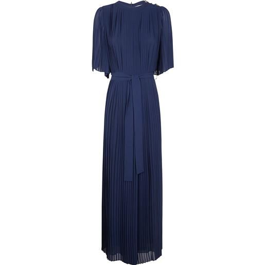 TWINSET abito midi plissé - blu