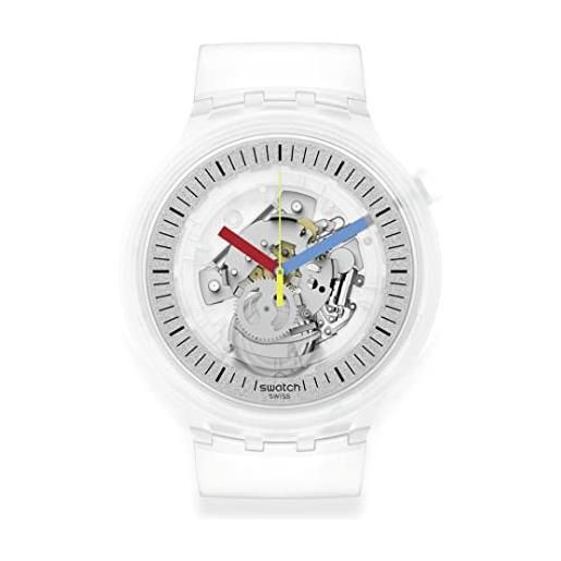 Swatch big bold laccato unisex orologio casual plastica trasparente automatico impermeabile chiaramente bold