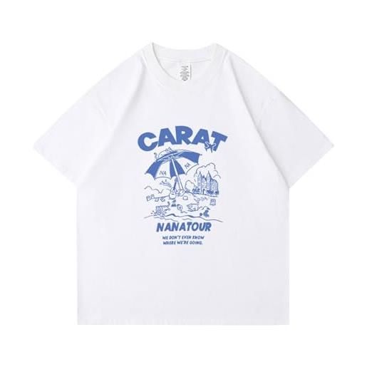 MURQ maglietta seventeen nana tour support merchandising stampato maglietta in cotone oversize unisex for fan(joshua-white, m)