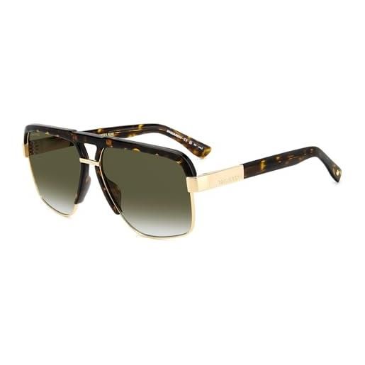 Dsquared2 d2 0084/s 2ik/9k havana gold sunglasses man standard, standard, 61