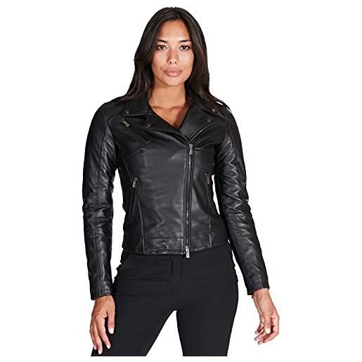 D'Arienzo chiodo donna nero giacca biker giubbotto moto vera pelle made in italy kbc xxs/nero