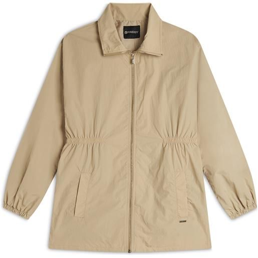 Freddy parka donna collo alto in nylon con zip ed elastico in vita