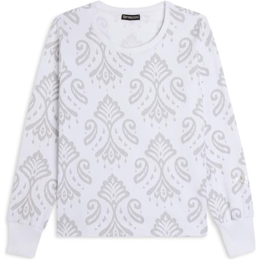 Freddy felpa girocollo in jersey fantasia floreale