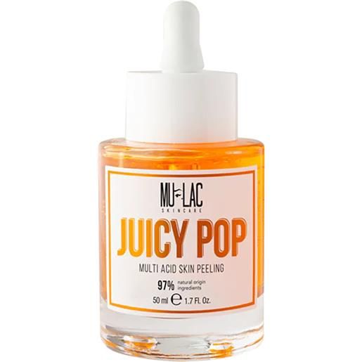 Mulac juicy pop multi action skin peeling 50 ml lozione esfoliante multiattivo per il viso contagocce tutti i tipi di pelle