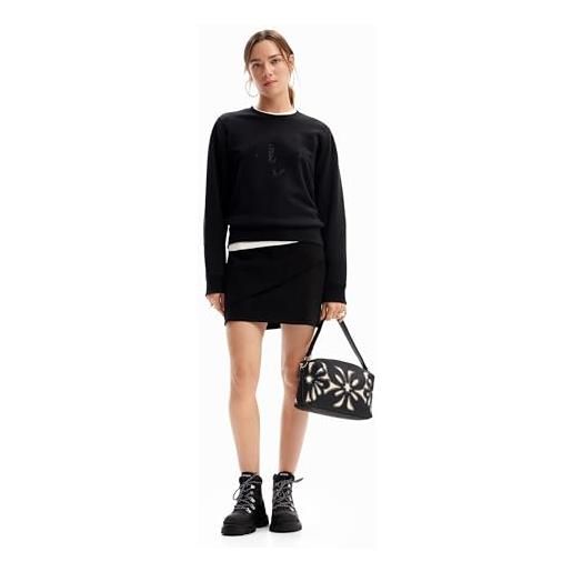 Desigual maglia da donna a maniche lunghe felpa, nero, s