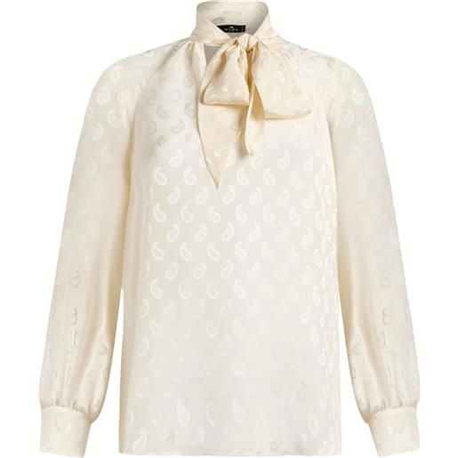 ETRO blusa in seta jacquard - toni neutri