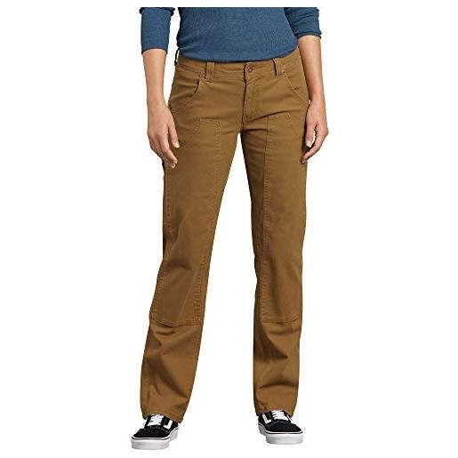 Dickies stretch duck double front carpenter pant pantaloni da lavoro, anatra marrone slavato, 38 donna