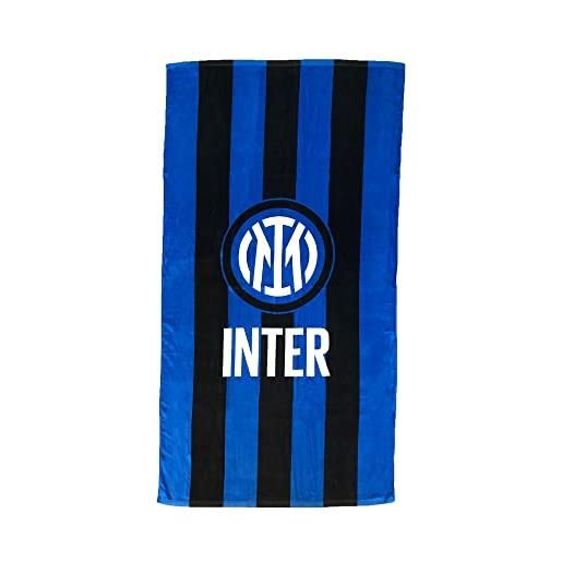 Inter telo mare in spugna, 90x170, logo Inter, 100% cotone, prodotto ufficiale, grafica nerazzurra
