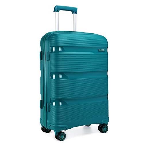 Kono Nero Valigie Trolley Rigida e Durata ABS con 4 Ruote Multi-direzionali (M-65cm