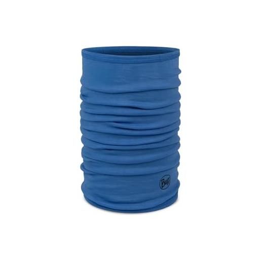 Buff merino lightweight sciarpa multifunzionale scaldacollo bambino ragazza, lana merino, escursionismo, outdoor, sostenibile, leggera, fine, taglia unica, blu