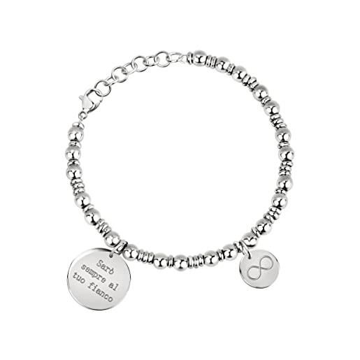 Bracciale pepite smussate con ciondolo Iniziale in argento 925 - ... | su