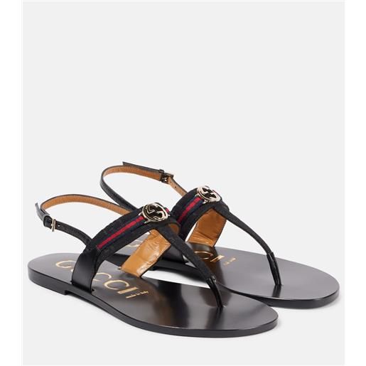 Gucci sandali interlocking g in canvas