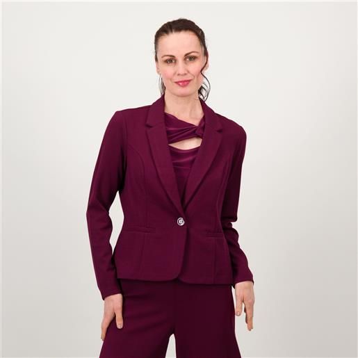 Nina Leonard blazer in crêpe stretch a un bottone con maniche lunghe