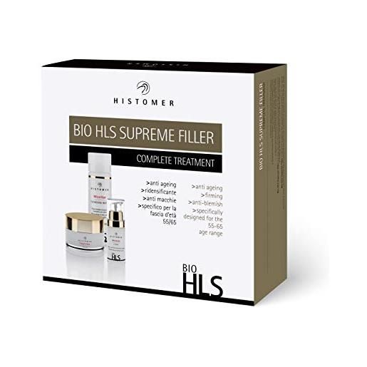 Histomer kit trattamento lifting anti-età completo bio hls supreme filler, pelli mature 55-65 anni, con crema 24h, siero lifting e acqua micellare struccante viso e occhi