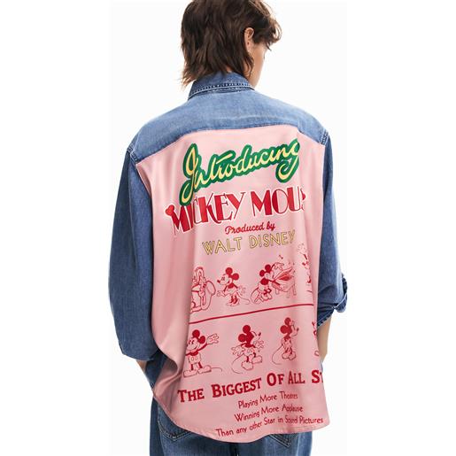Desigual camicia in denim a maniche lunghe mickey mouse