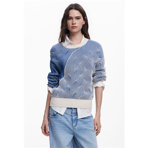 Desigual maglione bicolore a maglia