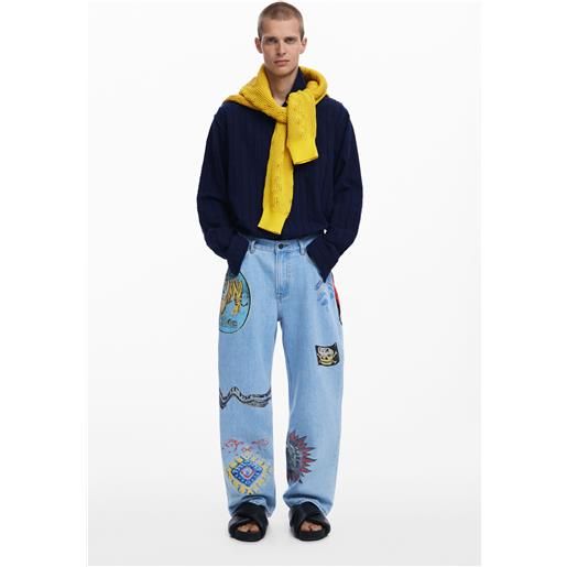 Desigual pantaloni di jeans stampati