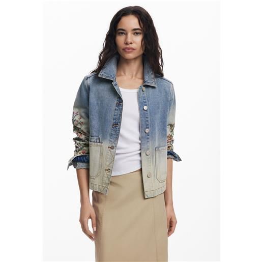 Desigual giacca di jeans con fiori